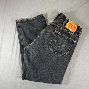 Levis 501 Jeans Mens 38x30 Black Denim Button Fly Original Fit
